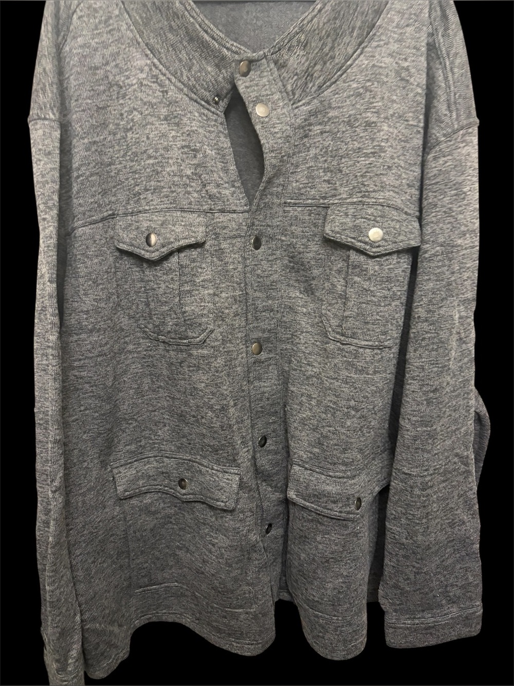 Men's Gray Button-Front Jacket. 8XL Big